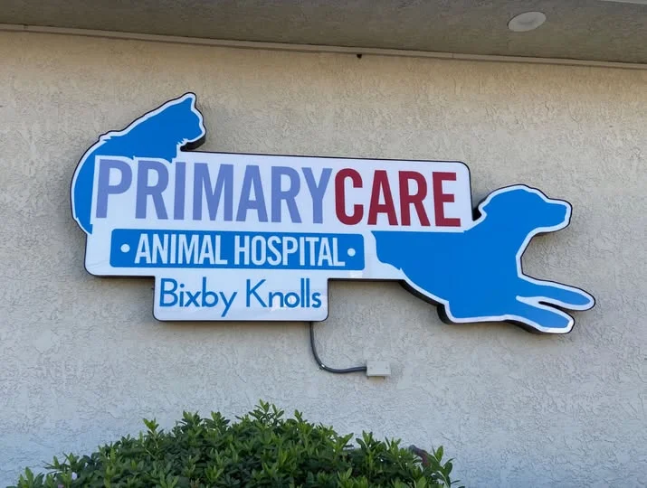 Bixby Knolls Primary Care Animal Hospital Sign by Bixby Knolls Business Storefront Sign Company DN Signs – Call: 310-608-6099