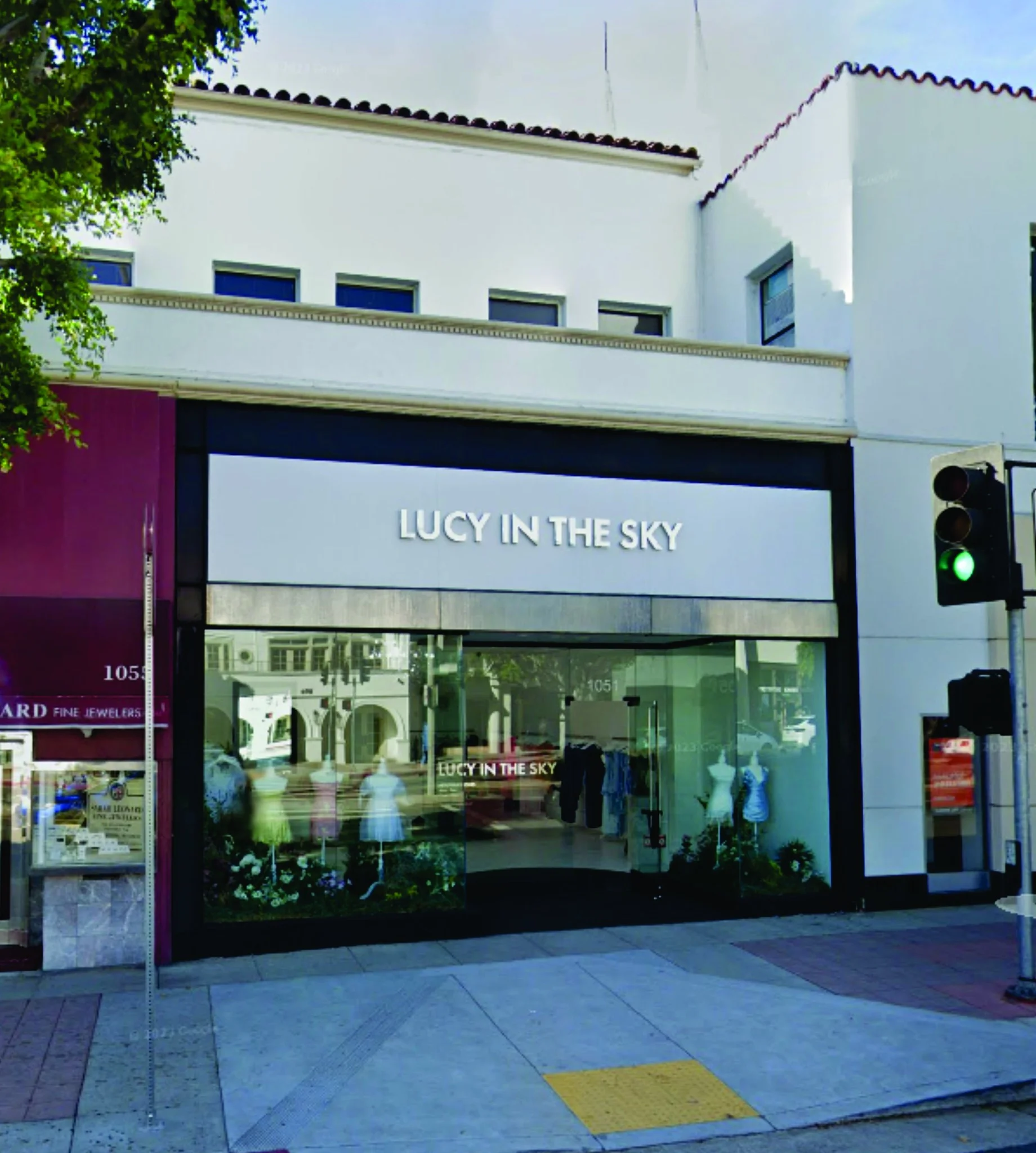 Exterior Storefront Dimensional Aluminum Letters Signage for Client Lucy in the Sky in Los Angeles by DN Signs Orange County. Call 310-608-6099 to Schedule a Custom Quote