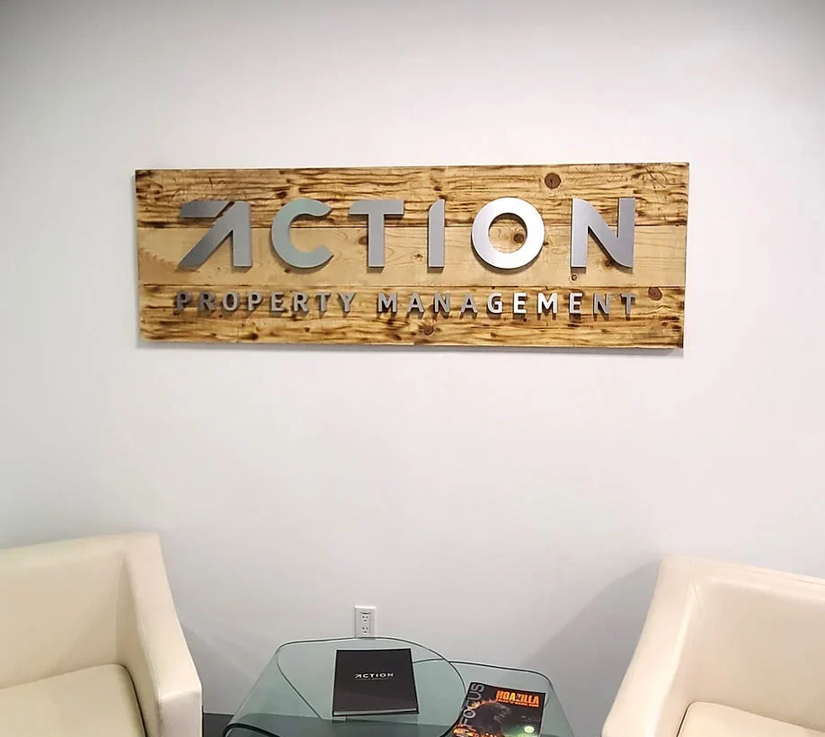 Action Property Management – Interior Lobby Signage in their Los Angeles location by DN Signs