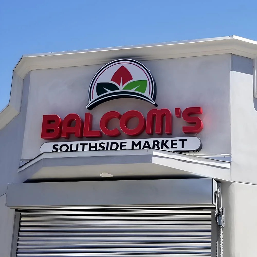 Reverse Illuminated Channel Sign for Balcom’s Southside Market in Montebello
