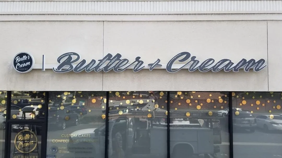 Channel Letters Sign Mounted on Wireway for Butter + Cream in Los Alamitos